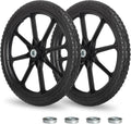 20" Flat Free Tire and Wheel, with 3/4" & 5/8" Bearing, 2.45" Centered Hub, Replacement Wheel For Rubbermaid Wheelbarrow, Garden Yard Cart, 2 Pcs