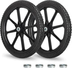 20" Flat Free Tire and Wheel, with 3/4" & 5/8" Bearing, 2.45" Centered Hub, Replacement Wheel For Rubbermaid Wheelbarrow, Garden Yard Cart, 2 Pcs