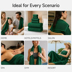 REDKISS Soft 6 Piece Bath Towel Set - 2 Bath Sheets, 2 Hand Towels, 2 Washcloths - Highly Absorbent, Quick Dry, Lightweight Towel Sets Collection, Premium Dark Green Towels for Bathroom, Gym & Spa