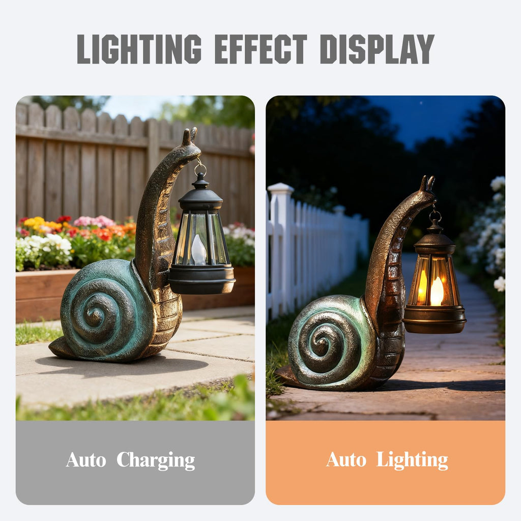 QZJDDZSW Solar Garden Snail Statue,Lawn Decor Statue for Patio, Balcony, Yard Ornament - Mothers Day Gifts for Mom Grandma Women