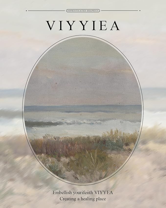 VIYYIEA Gold Framed Wall Art Canvas Print Home Decor Classical Coastal Scenery Bathroom Pictures Wall Decorations Farmhouse Wall art Room Decor Kitchen Office Bathroom Art Prints Wall Decor 11x14in