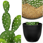 DILATATA 16.5" Small Fake Cactus Plant Potted 'Prickly Pear Cactus' Faux Cacti for Home Garden Office Decor Housewarming Gifts