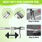 WORKPRO Weed Puller Tool with Long Adjustable Handle (33", 46"), Stand Up Heavy Duty Weed Remover- 4 Claw Steel Head & Foot Pedal for Easy Weeding, Detachable Dandelion Picker for Lawn/Yard/Garden