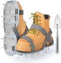 Lawn Aerator Shoes for Grass - Pre-Assembled Grass Aerator Shoes for Lawn - Soil Yard Aerator Tool for Aerating Patio Garden, Gray