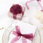 Ribbli Wine Red Organza Ribbon,1/2 Inches x Continuous 50 Yard,Wine Sheer Ribbon for Gift Wrapping,Cookie Wrapping,Wedding Decoration,All Crafting and Sewing