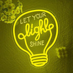 Let Your Light Shine Neon Sign,Dimmable LED Light Signs for Wall Art Decor,Inspirational Backdrop for Bedroom Club Party Man Cave,Gift for Teen Men USB Powered（14.6"*11.8"）