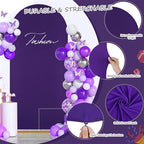 SoarDream Purple Wedding Arch Backdrop Cover 6.6FT Spandex Fitted Purple Wedding Arch Covers Round Top Chiara Arches Backdrop Cover Fabric for Baby Shower Balloon Party Decoration