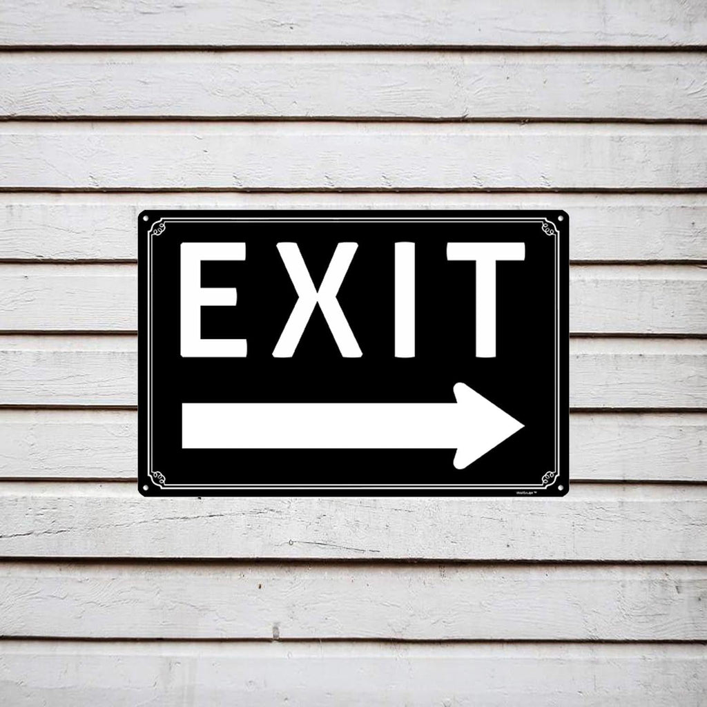8x12" Exit Sign With Left Arrow - High-Intensity Aluminum Parking Lot Sign, Weatherproof & Fade-Resistant, Ideal for Outdoor & Indoor Use - Curbside Sign(horizontal version)