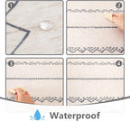 MYSKY HOME Boho Rectangle Tablecloth - Linen Fabric Table Cover - Farmhouse Decoration - 60x102 Inches - Waterproof Classic Bohemian Tablecloth for 6 Feet Table, Indoor and Outdoor Use, Grey