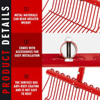 Tandefio 2 Pack Pitchfork Replacement Head Metal Horse Manure Rake Gardening Pitch Fork with Angled Tines for Horse Stall Poop Picking up(Red)