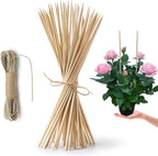 HOPELF 50 Pack 16" Bamboo Plant Stakes for Wood Garden Sticks，Wooden Indoor Gardening Floral Potted Plant Support，Crafts, More Size Choices 8"/12"/16"
