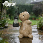 Braxio Solar Cat Garden Statue Decor - Standing Kitten Holding Lantern Weatherproof Resin Sculpture for Patio Yard Lawn Pathway Garden Gifts for Mom Grandma 9 x 5.5 x 11.6 Inch