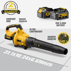 LOSART Leaf Blower Cordless, 650CFM & 3 Speed Levels, 1200W Electric Cordless Leaf Blower with 2 x 5.0Ah Batteries & Fast Charger, Blowers for Lawn Care, Yard, Blowing Leaves, Dust, Snow