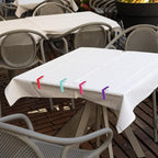 uxcell 4 Pack Tablecloth Clips, Stainless Steel Table Cloth Cover Clamps, 2.87" x 2.36" Windproof Holder Clips for Home Party Picnic Wedding Camping Dining Tables, Yellow