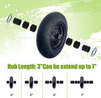 2-Pack 14.5-Inch Wheelbarrow Tire.3.50-8" Pneumatic Tires and wheels with 3"- 6" Center Hub and 3/4" Bushings for Wheelbarrow Lawn Mover Replacement.