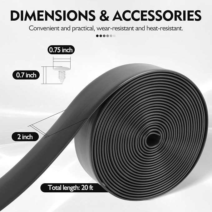 LukLoy 2" Wide 20ft Long Vinyl Straps for Patio Chairs Repair DIY + 20 Rivets, Replacement Straps for Lawn Chairs Patio Garden Balcony Outdoor Lounge Dining Furniture Repair, Black