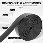 LukLoy 2" Wide 20ft Long Vinyl Straps for Patio Chairs Repair DIY + 20 Rivets, Replacement Straps for Lawn Chairs Patio Garden Balcony Outdoor Lounge Dining Furniture Repair, Black