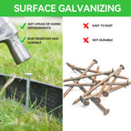 8 Inch Heavy Duty Landscape Stakes with Gasket Caps - 200 Sets Galvanized Spiral Garden Spikes Kit for Securing Weed Barrier Fabric, Artificial Turf, Tent and More