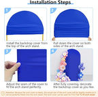 HEMMOTOP Blue Arch Cover 7.2 ft (No Arch Backdrop Stand), Spandex Wedding Balloon Stretchy Arch Backdrop for Photo, Round Top Stand Covers for Party Birthday Baby Shower Anniversary Decoration