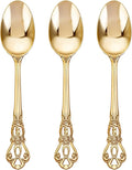 150PCS Gold Plastic Spoons - Gold Spoons Disposable - 8.1 Inch Heavy Duty Plastic Silverware - Heavyweight Elegant Disposable Utensils for Catering, Parties, Dinners, Weddings