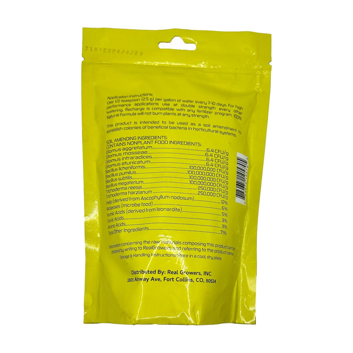Real Growers Recharge - Mycorrhizae Instant Compost Tea/Soil Microbes for Plant Growth - 16oz