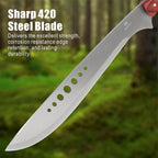 REAT Machete Heavy Duty with Leather Sheath,19-inch Full Tang 420 Stainless Steel Blade with Wood Handle,Machetes for Yard Work, Cutting Trees,Camping,Hunting