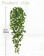 Hollyone Artificial Hanging Plants Wall Potted 47.2" Fake Ivy Vine Faux Ivy Leaves Hanging Greenery Plants for Wall Home Bedroom Indoors Outdoors Garden Patio Decor
