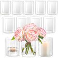 12pcs Glass Cylinder Vases for Centerpieces - 4 Inch Small Flower Vase for Wedding Decorations, Clear Glass Flower Vases Floating Candle Holder for Table Centerpiece Wedding Home Décor