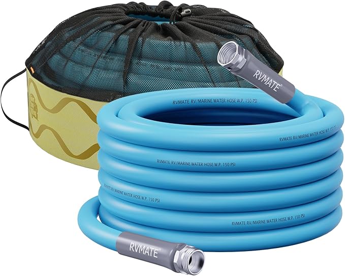 RVMATE RV Water Hose 50FT, 5/8” Inner Diameter Drinking Water Hose Lead-free, No Leaking Garden Hose For RV/Trailer/Camping, RV Accessories