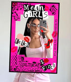 LaVenty Mean Girls Party Photo Booth Props Frame Mean Girls Party Decoration Y2k Birthday Party Decorations Hot Pink Girl Birthday Party Supplies
