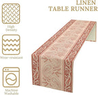 Pink Paisley Table Runner, Abstract Vintage Boho Paisley Flowers Leaves Print Table Runner for Home Kitchen Dining Room Wedding Party Decor, 13x90inch