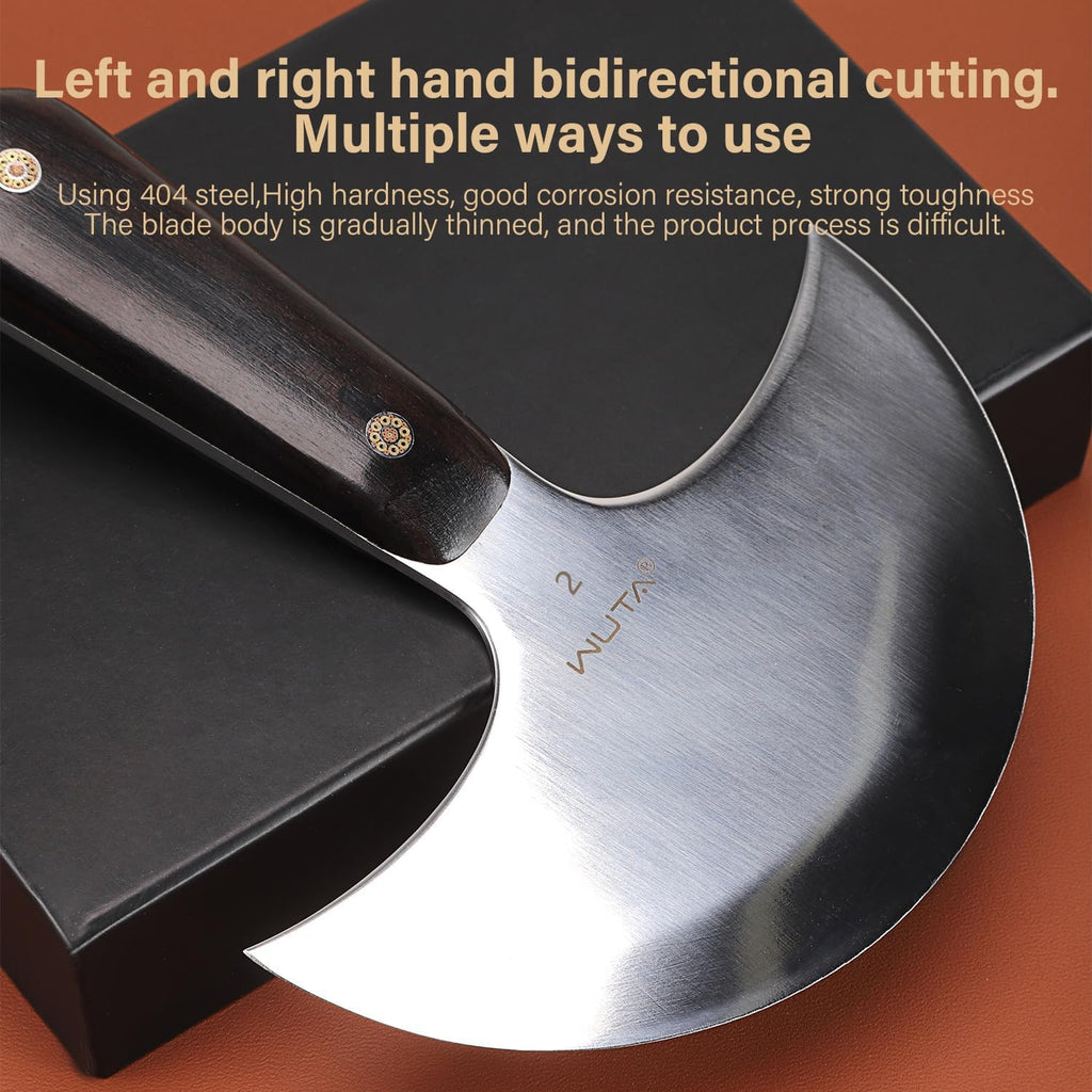 WUTA Leather Cutting Knife Ultra Sharp Round Head Craft Skiving Cutting Tools Round Leathercraft Knife DIY Handmade Senior Leather Tools(2# 4 inches)
