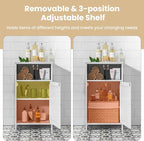 Tangkula Bathroom Storage Cabinet, Freestanding Wooden Single Door Side Floor Organizer with Adjustable Shelf, Small Bathroom Cabinet for Small Spaces, Living Room (White)