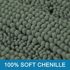 H.VERSAILTEX Bath Rugs for Bathroom Non Slip Bath Mats Extra Thick Chenille Striped Rug 20" x 32" Absorbent Non Skid Fluffy Soft Shaggy Washable Dry Fast Plush Mat for Indoor, Bath Room - Green Bay