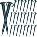 Vicenpal 24 Pcs 7 Inch Plastic Yard Stakes Inflatables Heavy Duty Plastic Garden Stakes for Tent Ground Replacement Outdoor Fence Lawn Pegs Landscape Staples Halloween Christmas Decorations (Green)