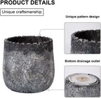 Craft flowerpots 18"+13"+9" Dia Round Concrete Planter Set of 3 Large Outdoor/Indoor Planter Pots Containers with Drainage Holes and Rubber Plug for Home Garden (Dark Gray, Large)