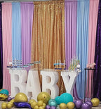Poise3EHome Gold Sequin Backdrop Curtain, 10Ft x 10Ft Golden Glitter Photography Background Curtains, Sequence Backdrop Drapes for Party Festival Decor