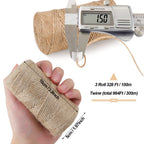 984 FT Natural Jute Twine, 3ply Thin Ribbon Hemp Twine for Gardening, Plant, Gift Wrapping, Art, Wedding Decoration, Packing, Bulk (3 Roll)