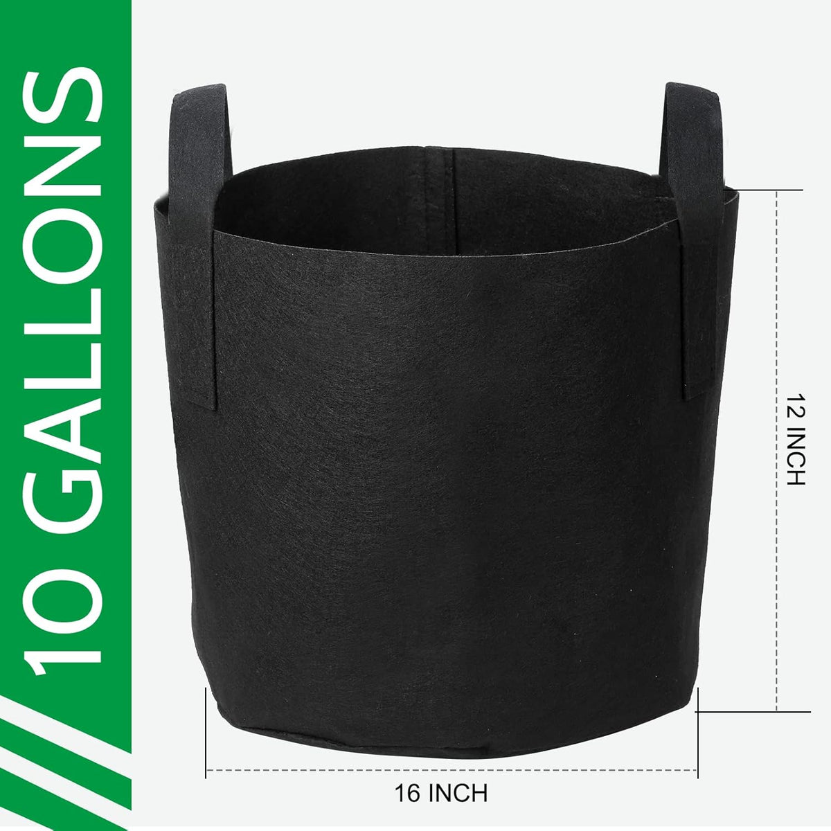 JERIA 24-Pack 10 Gallon Nonwoven Grow Bags, Plant Grow Bags，Heavy Duty Aeration Fabric Pots with Durable Handles, Come with 24 Pcs Plant Labels