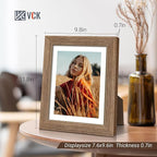 VCK 8x10 Picture Frame Set of 4 - Walnut, Gallery-Quality Wood Poster Frames, 1.1-Inch Wide Border, Polished Plexiglass, Vertical or Horizontal Wall & Tabletop Display for Photo/Art/Prints, Walnut