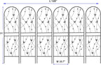 6 Pack Metal Garden Trellis 6FT Outdoor Garden Fence Rustproof Trellis for Climbing Plants Support Roses Flower Lawn Decoration, Black 71" Tall