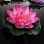 Set Of 4 Different Color Artificial Floating Foam Lotus Flower Water Lily for Home Garden Pond Decor,Small