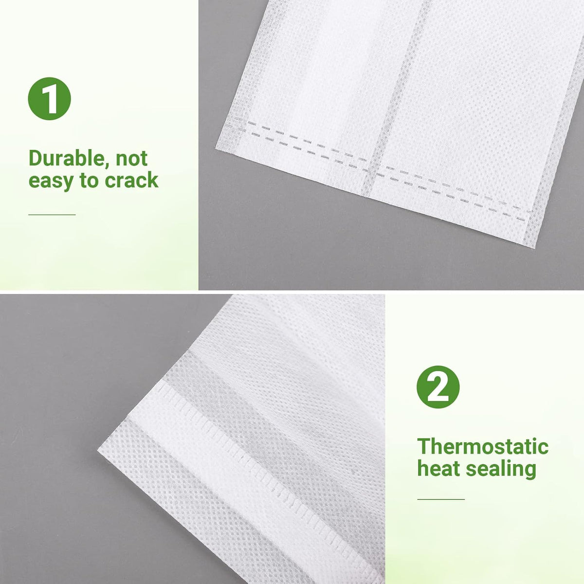 GREANER 200 PCS Nursery Grow Bags, 7.8x8.6 inch Fabric Seedling Plant Grow Bags, Vegetables Fabric Plant Pots for Gardening Seed Starts - White