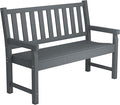 Outsunny Outdoor Bench, 49" All-Weather HDPE Garden Bench, 2-Person Patio Loveseat with 528 lbs Capacity, Curved Seat for Backyard, Park, Porch, Lawn, Park, Gray