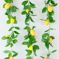3 Strands Lemon Artificial Vines, 71" Lemon Silk Vine Garland with Green Leaves, Fake Hanging Plants Greenery Decor for Home, Bedroom, Wall, Party, Wedding Decoration