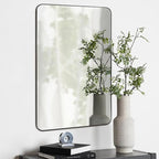 Black Bathroom Mirror,24 x 36 Inch Rectangle Wall Mirror with Wood Frame,Vanity Modern Tempered Glass Mirror for Bedroom,Entryway,Living Room