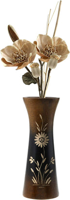 Aeravida Natural Flower Mango Tree Wood Flower Table Floor Vase, 8 inch | Modern Farmhouse Home Décor | Living Room Home Decoration