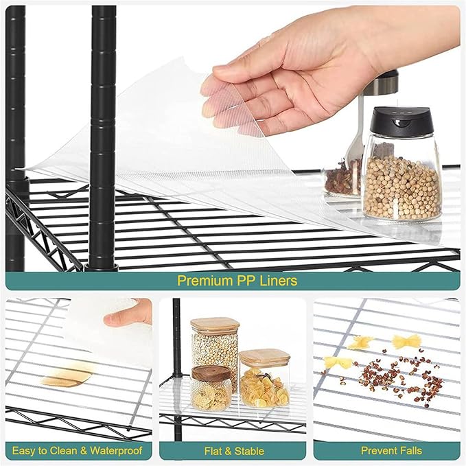 5 Tier Shelves Storage, Wire Shelf Unit, Standing Adjustable Metal Shelves Organizer, Storage Racks for Restaurant Garage Pantry Kitchen Garage23.6" x 13.8" x 59"