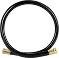 Worth Short Leader Black Garden Hose 3/4 in. x 5 ft. -Kink Free, No Leaking, Male/Female Fittings -Heavy Duty Durable Flexible Lightweight Water Pipe -Brass Aluminum Ends for Household & Commercial