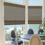 LETAU Wood Window Roman Shades, Bamboo Light Filtering Window Blinds for Indoor Home, Office, Kitchen, Pattern 9